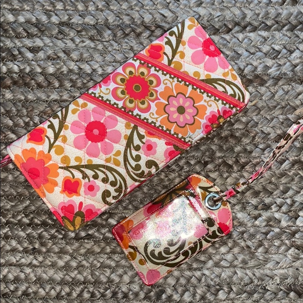 VERA Bradley travel wallet and luggage tag